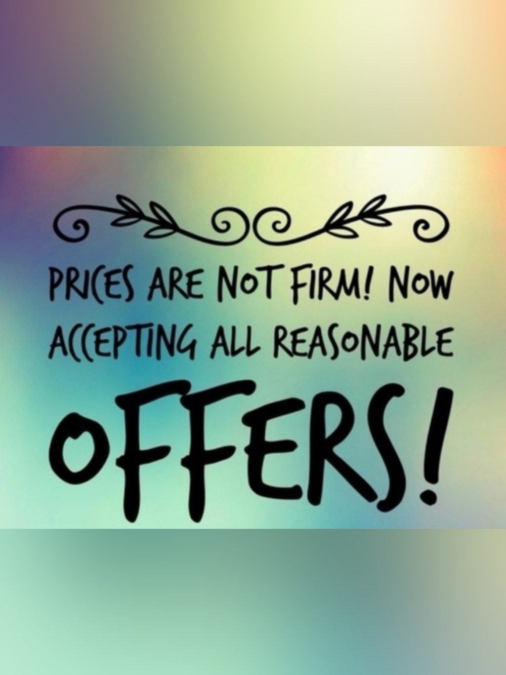 Decorative Gradient Sign with Black Script Text